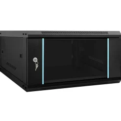 vidaXL Netwerk kabinet met opslag Zwart 60 x 60 x 35 cm Staal
