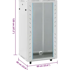 vidaXL Netwerk kabinet met opslag Grijs 600 x 600 x 1000 mm Staal