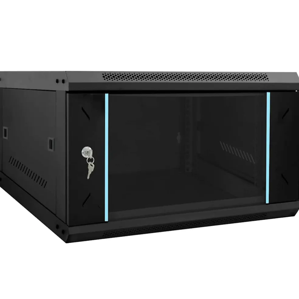 vidaXL Netwerk kabinet met opslag Zwart 60 x 60 x 50 cm Staal