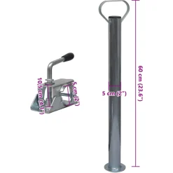 vidaXL Neuswiel met 2 staanders en 3 spanklemmen 60 mm