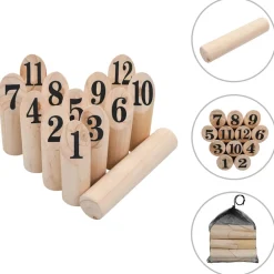 vidaXL Nummer Kubb spelset hout