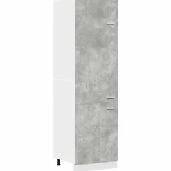 vidaXL Ombouwkast voor koelkast Lyon 60x57x207 cm bewerkt hout betongrijs