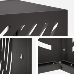 vidaXL Omkasting voor airconditioner Zwart 90 x 40 x 60 cm Staal