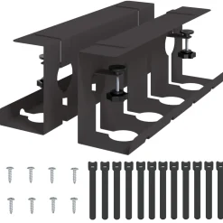 vidaXL Onder bureaublad kabelmanagement tray 2 st Zwart