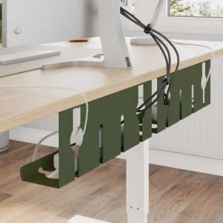 vidaXL Onder bureaublad kabelmanagement tray 2 st Olijfgroen