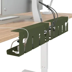vidaXL Onder bureaublad kabelmanagement tray 2 st Olijfgroen