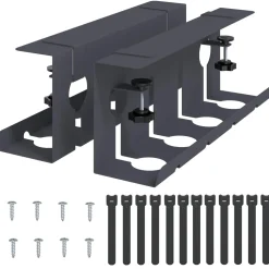 vidaXL Onder bureaublad kabelmanagement tray 2 st Antracietkleurig