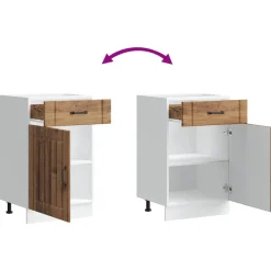 vidaXL Onderkast Lucca bewerkt hout oud houtkleurig
