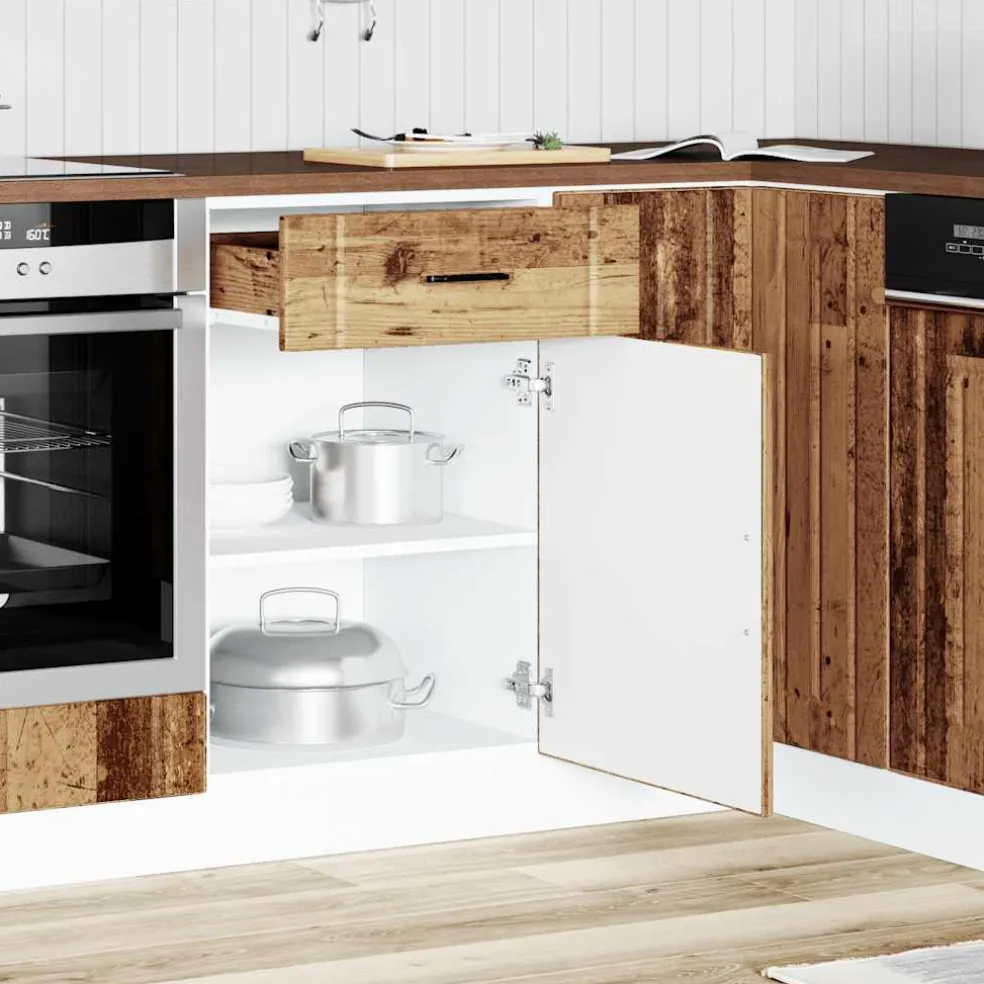 vidaXL Onderkast Lucca bewerkt hout oud houtkleurig