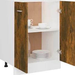 vidaXL Onderkast Lyon 60x46x81,5 cm bewerkt hout gerookt eikenkleurig