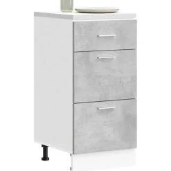 vidaXL Onderkast Lyon 40x46x81,5 cm bewerkt hout betongrijs