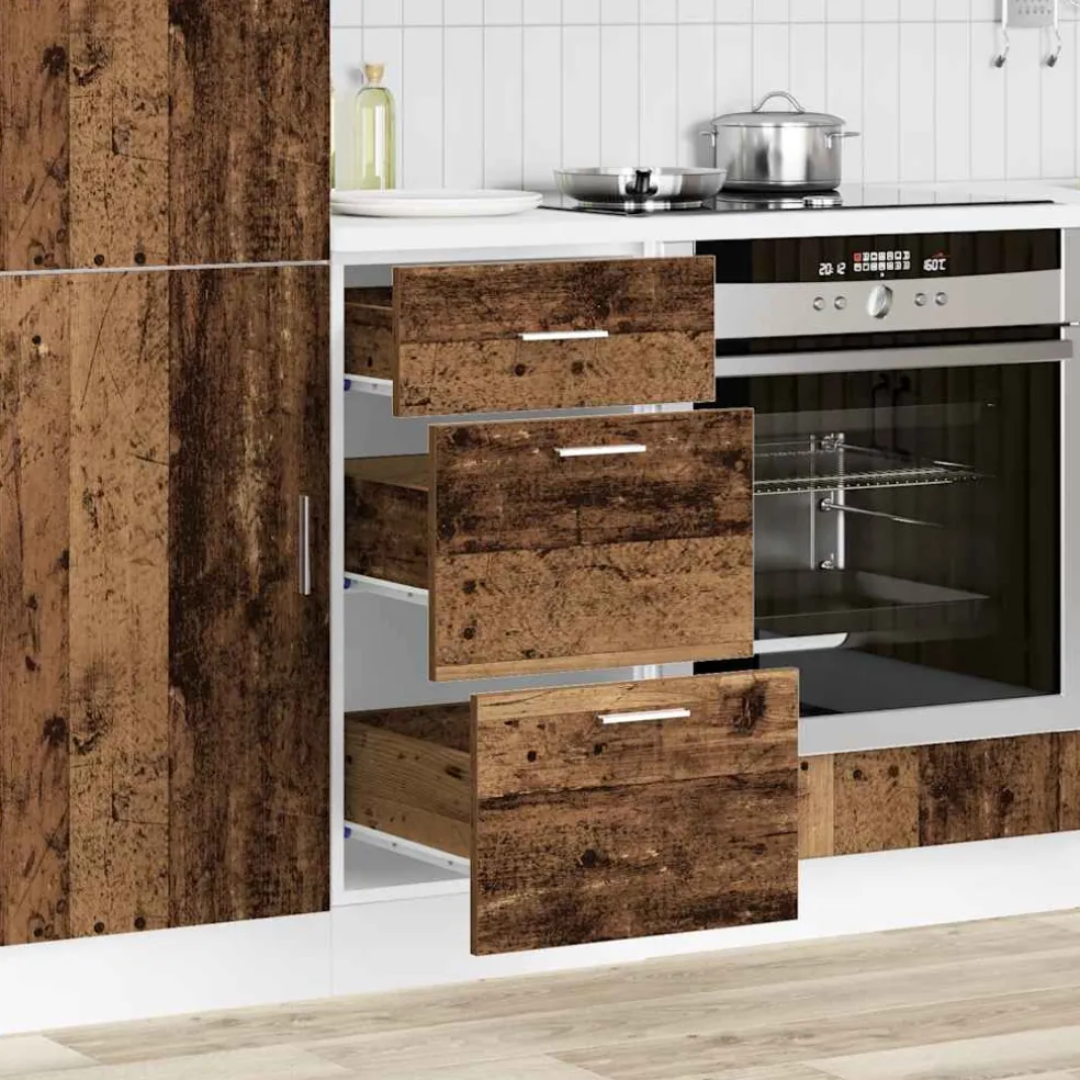 vidaXL Onderkast Lyon 40x46x81,5 cm bewerkt hout oud houtkleurig