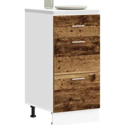 vidaXL Onderkast Lyon 40x46x81,5 cm bewerkt hout oud houtkleurig