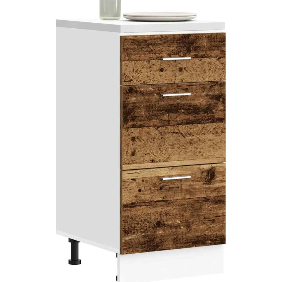 vidaXL Onderkast Lyon 40x46x81,5 cm bewerkt hout oud houtkleurig