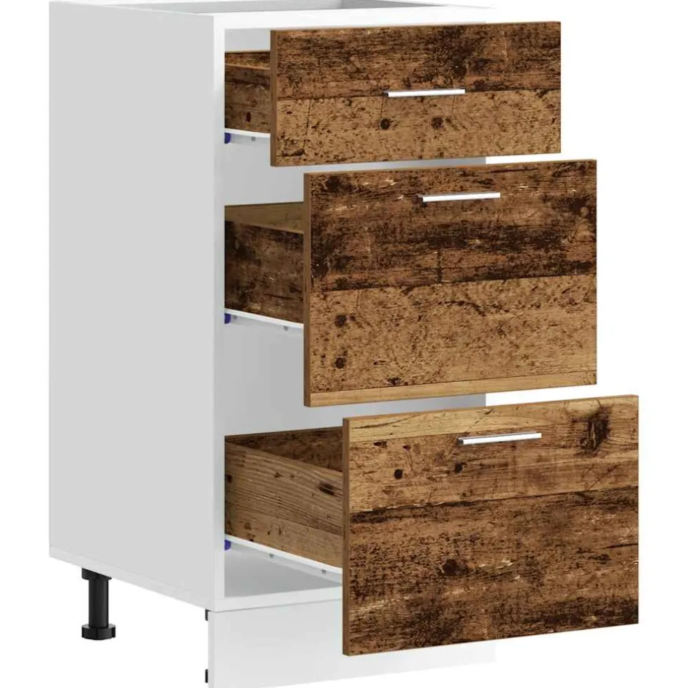 vidaXL Onderkast Lyon 40x46x81,5 cm bewerkt hout oud houtkleurig