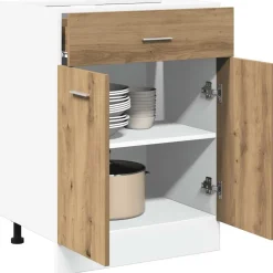 vidaXL Onderkast met lade Lyon 60x46x81,5 cm bewerkt hout artisanaal eiken