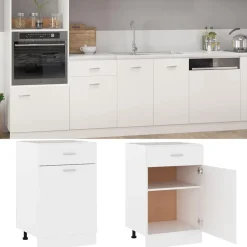 vidaXL Onderkast met lade Lyon 50x46x81,5 cm bewerkt hout wit