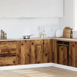 vidaXL Onderkast met lade Lyon 30x46x81,5 cm bewerkt hout oud houtkleurig