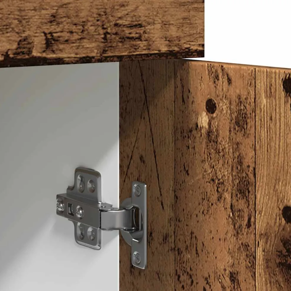 vidaXL Onderkast met lade Lyon 30x46x81,5 cm bewerkt hout oud houtkleurig