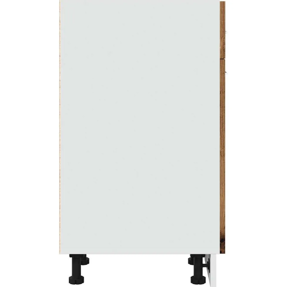 vidaXL Onderkast met lade Lyon 30x46x81,5 cm bewerkt hout oud houtkleurig