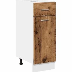 vidaXL Onderkast met lade Lyon 30x46x81,5 cm bewerkt hout oud houtkleurig