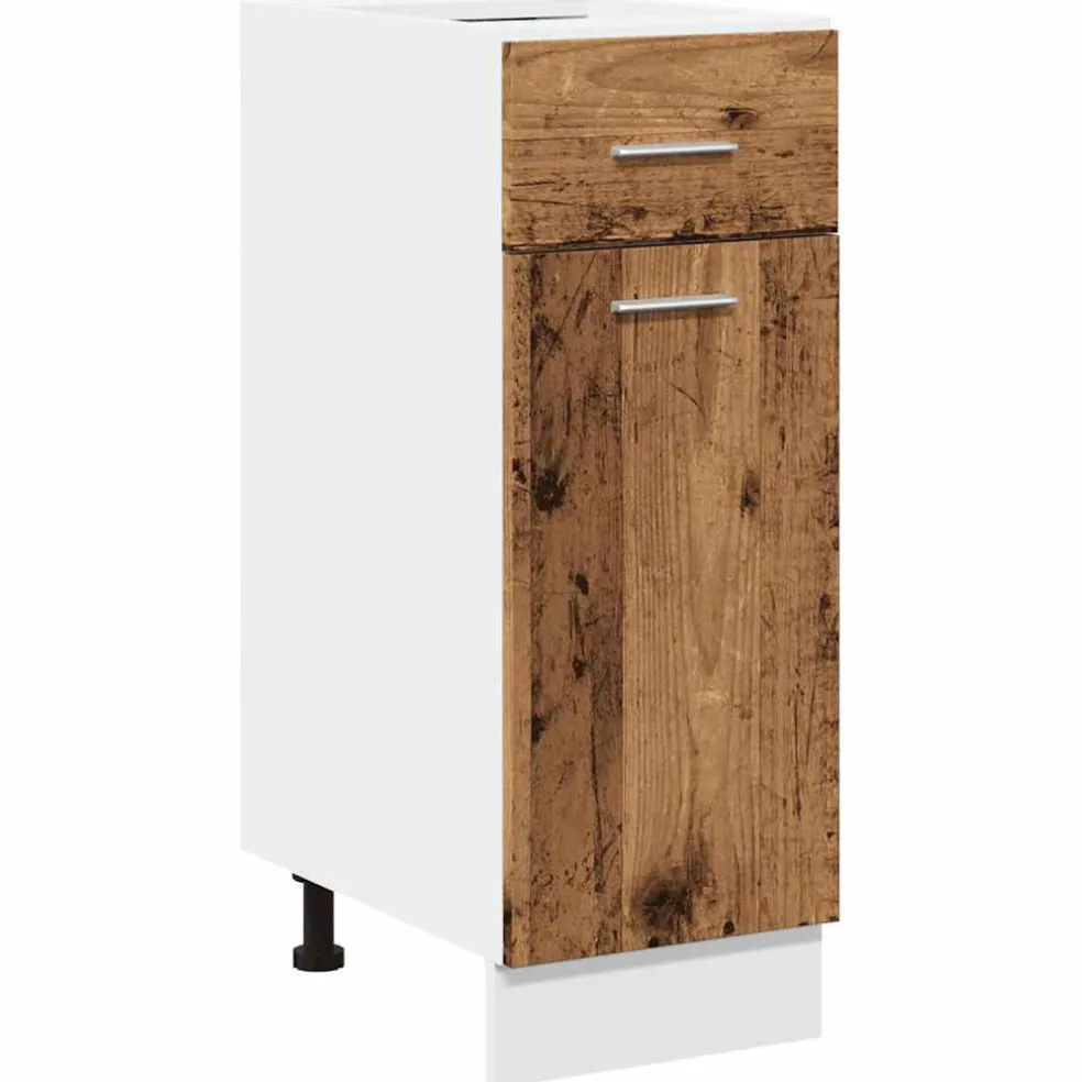 vidaXL Onderkast met lade Lyon 30x46x81,5 cm bewerkt hout oud houtkleurig