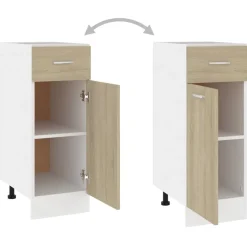 vidaXL Onderkast met lade Lyon 30x46x81,5 cm bewerkt hout sonoma eiken