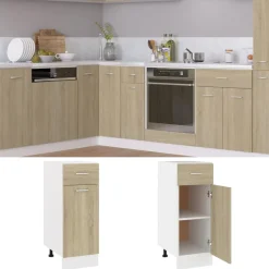 vidaXL Onderkast met lade Lyon 30x46x81,5 cm bewerkt hout sonoma eiken