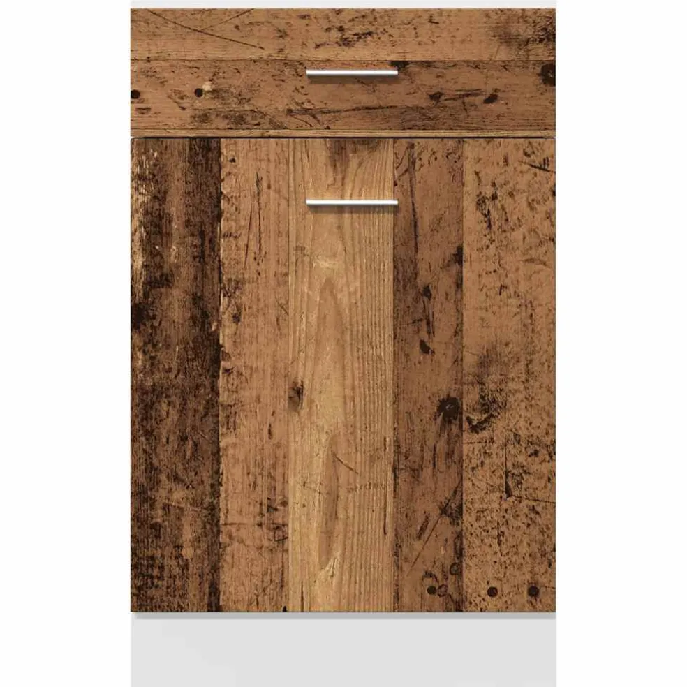 vidaXL Onderkast met lade Lyon 50x46x81,5 cm bewerkt hout oud houtkleurig