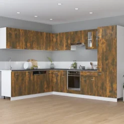 vidaXL Onderkast met lade Lyon 30x46x81,5 cm bewerkt hout gerookt eiken