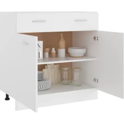 vidaXL Onderkast met lade Lyon 80x46x81,5 cm bewerkt hout wit