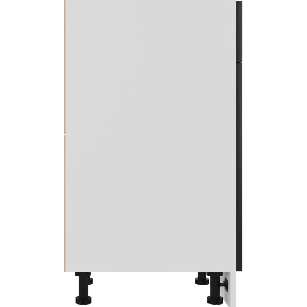 vidaXL Onderkast met lade Lyon 50x46x81,5 cm bewerkt hout zwart