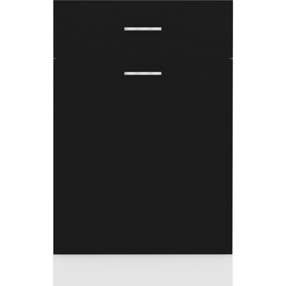 vidaXL Onderkast met lade Lyon 50x46x81,5 cm bewerkt hout zwart