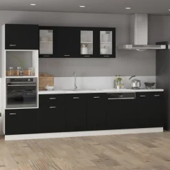 vidaXL Onderkast met lade Lyon 50x46x81,5 cm bewerkt hout zwart