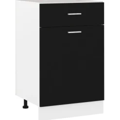 vidaXL Onderkast met lade Lyon 50x46x81,5 cm bewerkt hout zwart