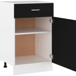 vidaXL Onderkast met lade Lyon 50x46x81,5 cm bewerkt hout zwart
