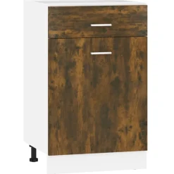 vidaXL Onderkast met lade Lyon 50x46x81,5 cm bewerkt hout gerookt eiken