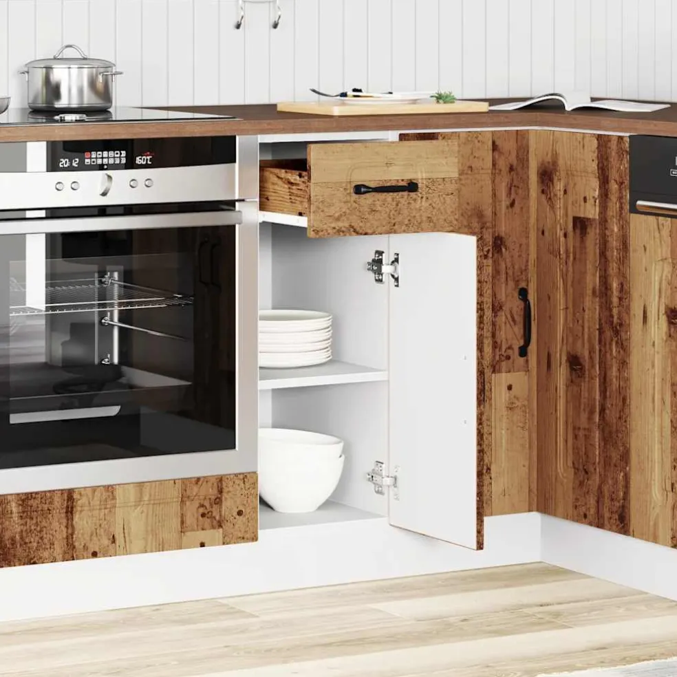 vidaXL Onderkast "Porto" bewerkt hout oud houtkleurig