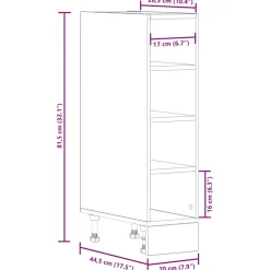 vidaXL Onderkast Riga 20x44,5x81,5 cm bewerkt hout betongrijs