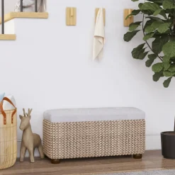 vidaXL Opbergbankjes 2 st met grijs kussen 69 cm kattenstaart