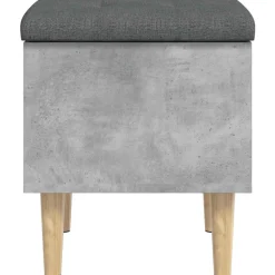 vidaXL Opbergbankje 42x42x46 cm bewerkt hout betongrijs