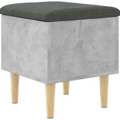 vidaXL Opbergbankje 42x42x46 cm bewerkt hout betongrijs