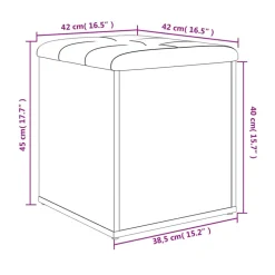 vidaXL Opbergbankje 42x42x45 cm bewerkt hout grijs sonoma eikenkleurig