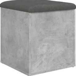 vidaXL Opbergbankje 42x42x45 cm bewerkt hout betongrijs