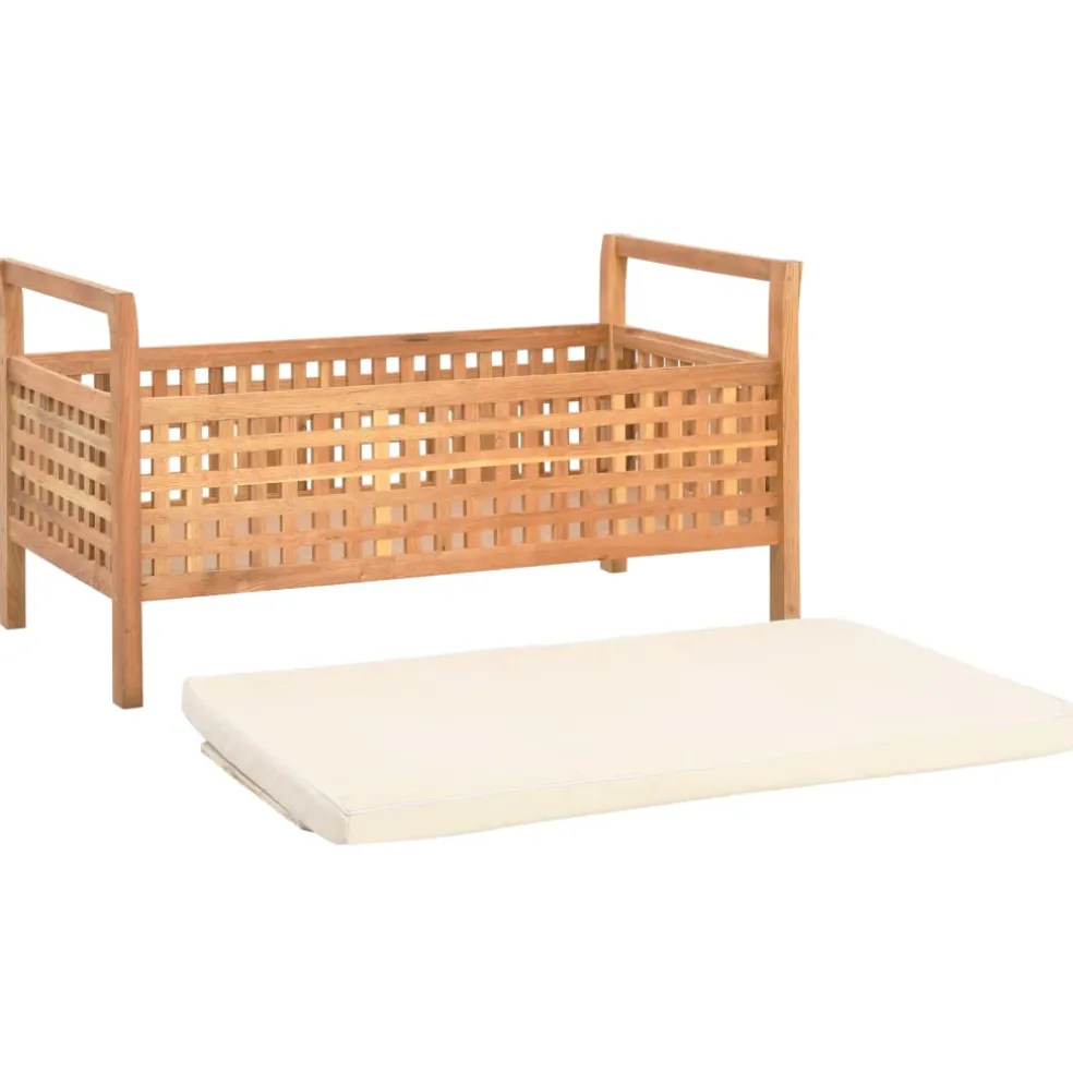 vidaXL Opbergbankje 93x49x49 cm massief walnotenhout