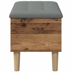 vidaXL Opbergbank met kussen Oud hout 82 x 42 x 46 cm Bewerkt hout