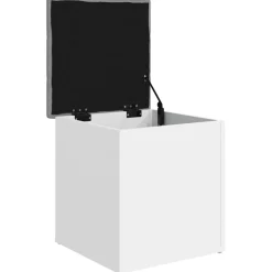 vidaXL Opbergbank Wit 42x42x45 cm Bewerkt Hout