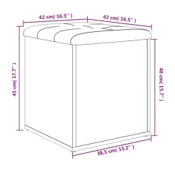 vidaXL Opbergbank Wit 42x42x45 cm Bewerkt Hout