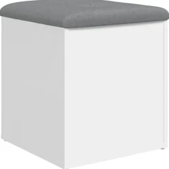 vidaXL Opbergbank Wit 42x42x45 cm Bewerkt Hout