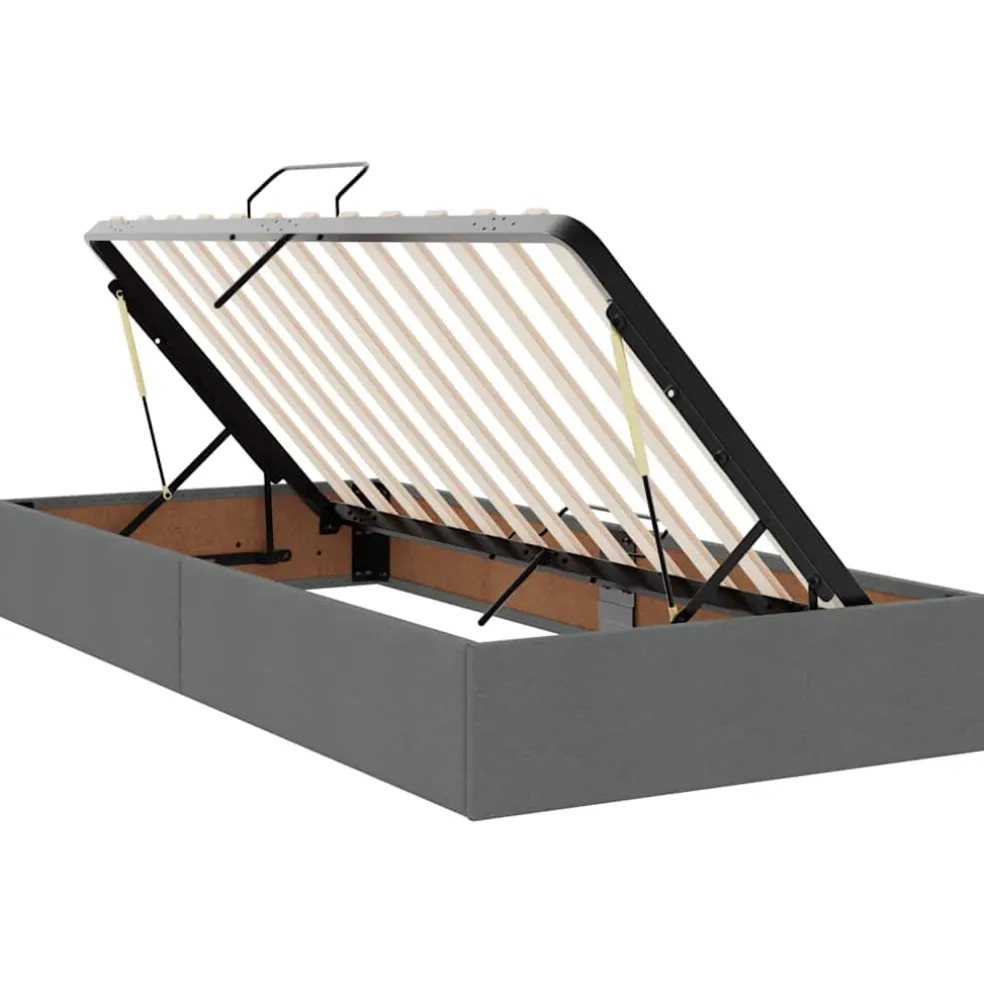 vidaXL Opbergbed met matras Donkergrijs 90 x 190 cm Polyester